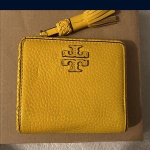 Tory Burch yellow leather wallet